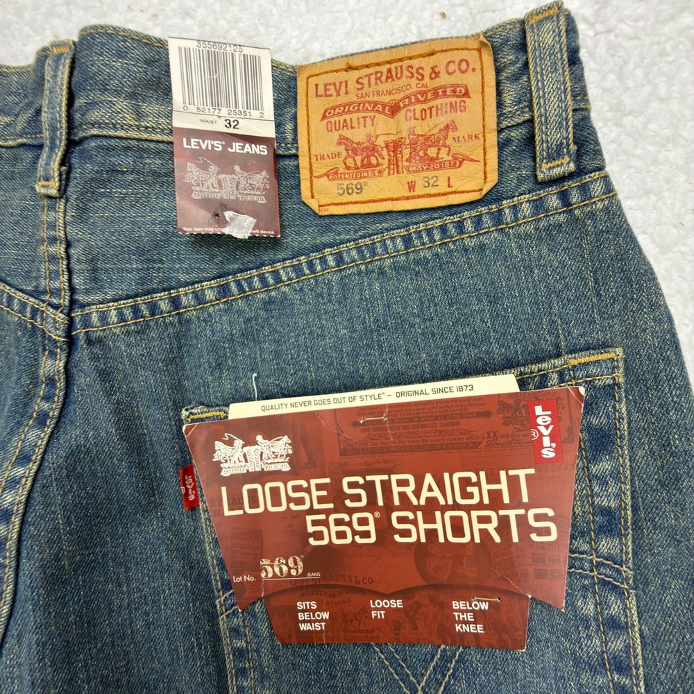 Vintage Levis 569 Loose Straight Denim Shorts Mens 32 NWT NOS Hong Kong